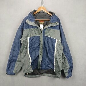 Waterproof Breathable Stearns Dry Wear Rain Jacket Mens Large Blue Lined Zip Up